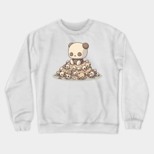 Cute Gothic Teddy Bear Sits on a Mound of Skulls Crewneck Sweatshirt